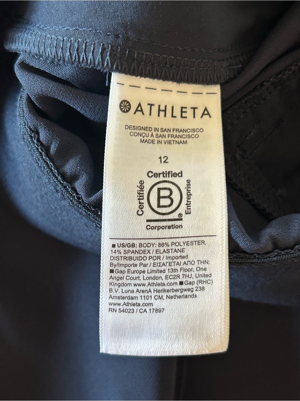 Athleta Highrise Navy Cargo pants - size 12 - NWOT - Picture 7 of 7
